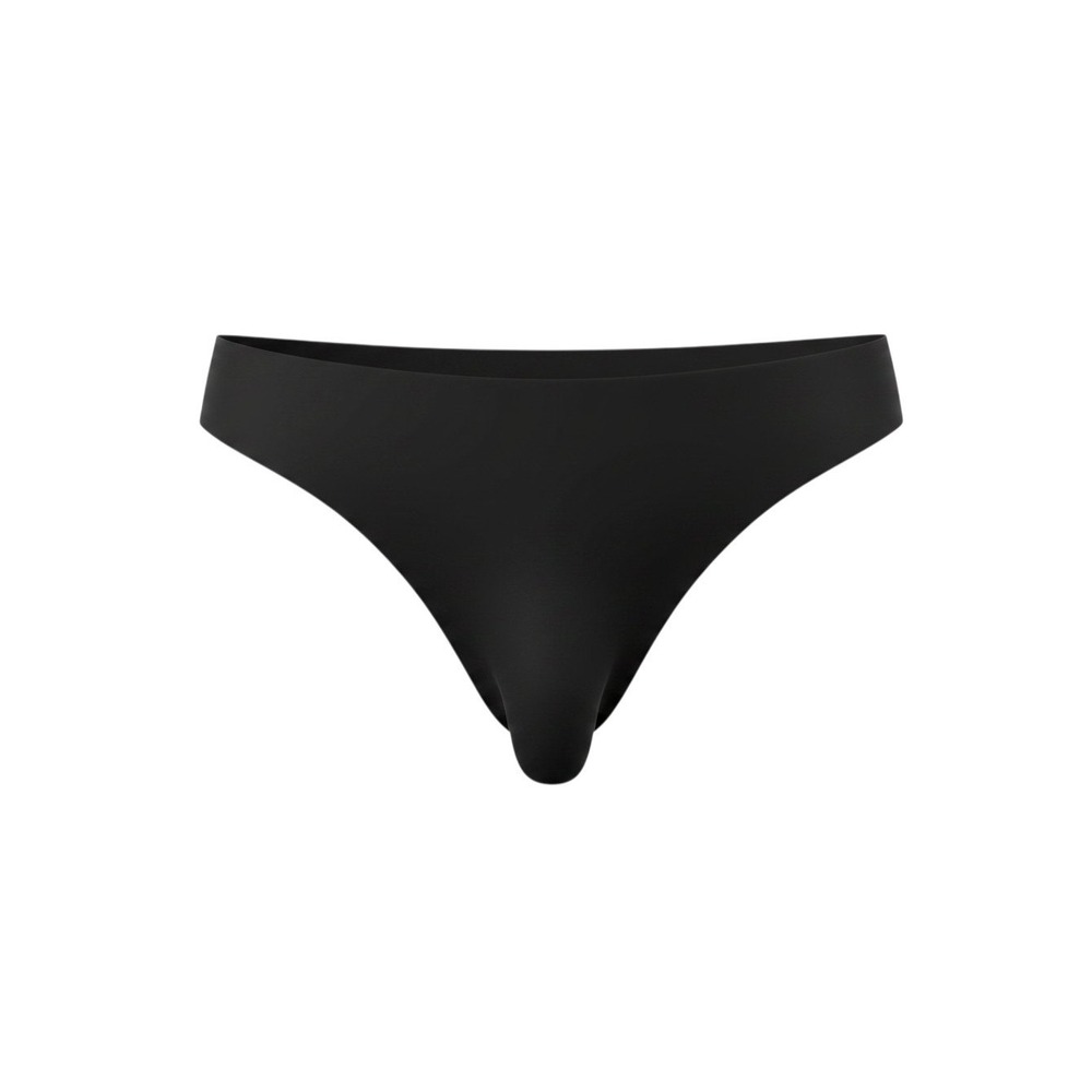 PINK Victoria's Secret Thong Women L Black Seamless Raw Cut Panty